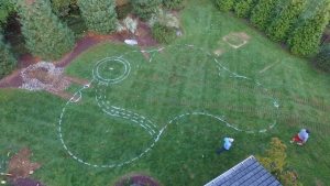 Outline of Custom Pool Plan on Grass